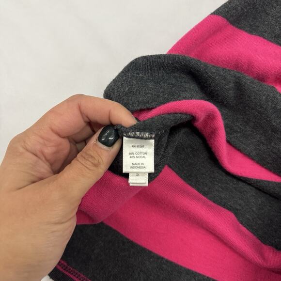 Vtg Y2K Express Drape Cowl Neck Knit Top Dress Striped McBling Glam Club XS Pink - Picture 4 of 7